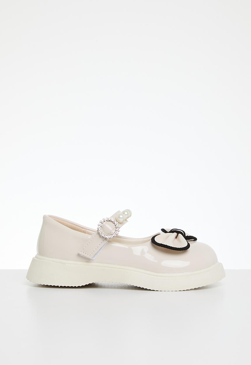 Pop Candy - Maryjanes with bow - off white