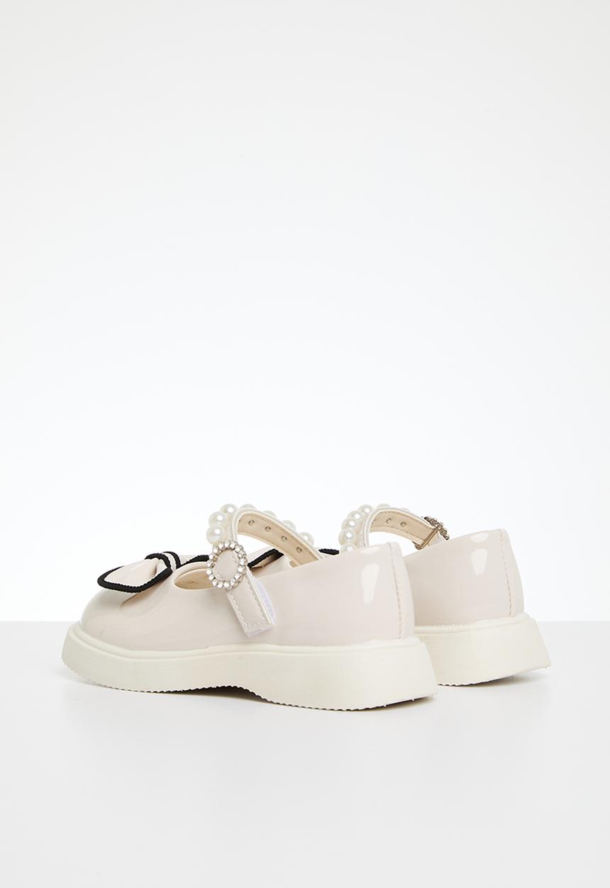 Pop Candy - Maryjanes with bow - off white