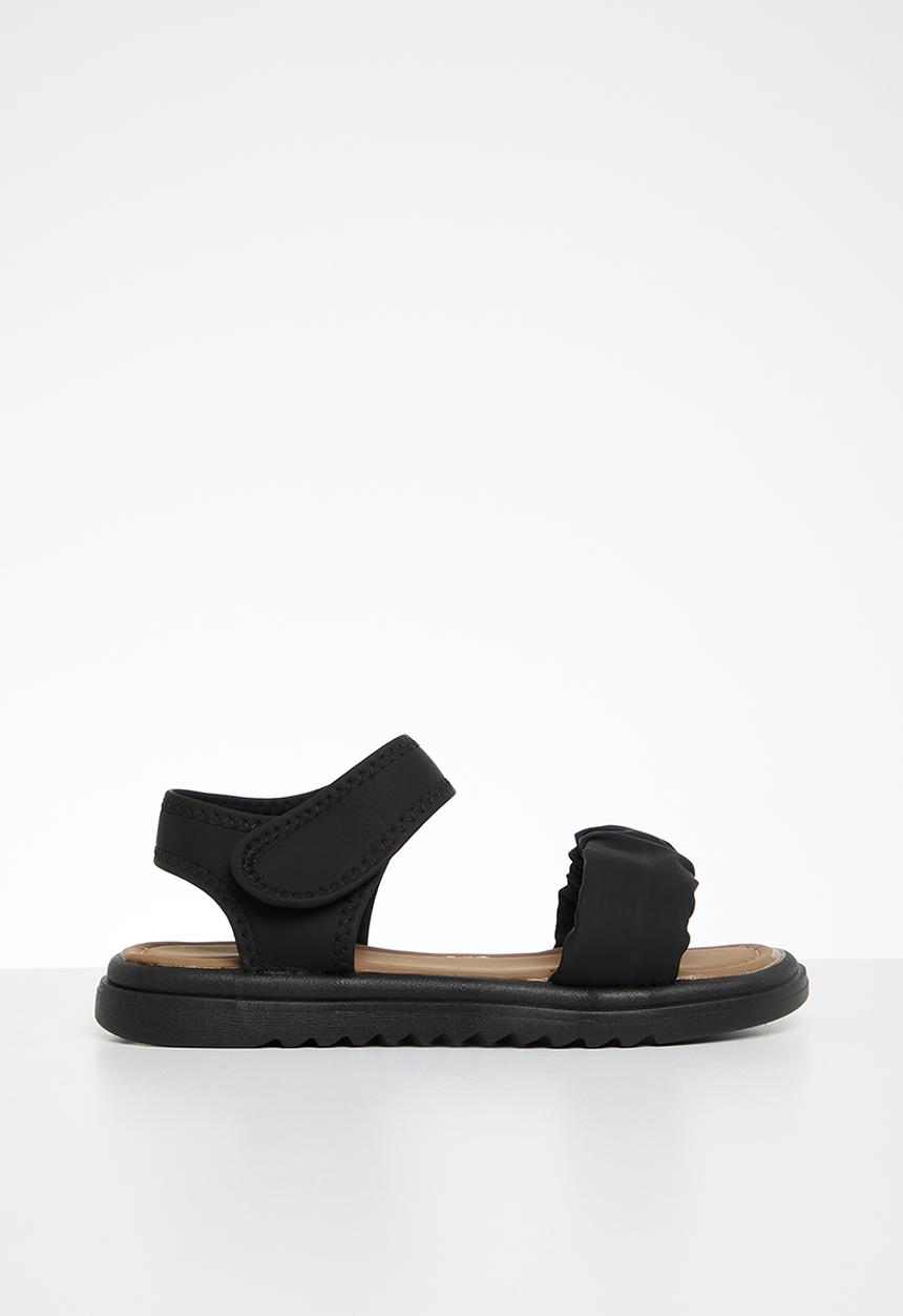 Pop Candy - Girls rouched sandals - black