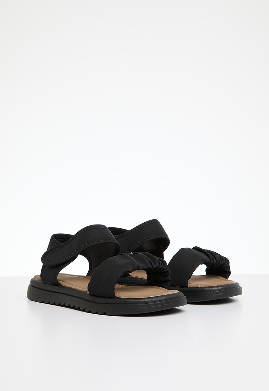 Pop Candy - Girls rouched sandals - black