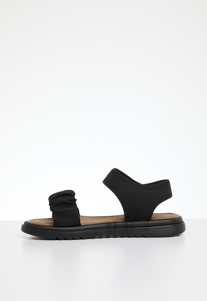 Pop Candy - Girls rouched sandals - black