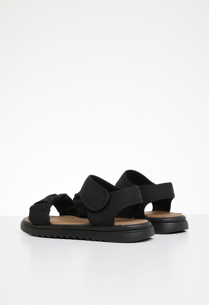 Pop Candy - Girls rouched sandals - black