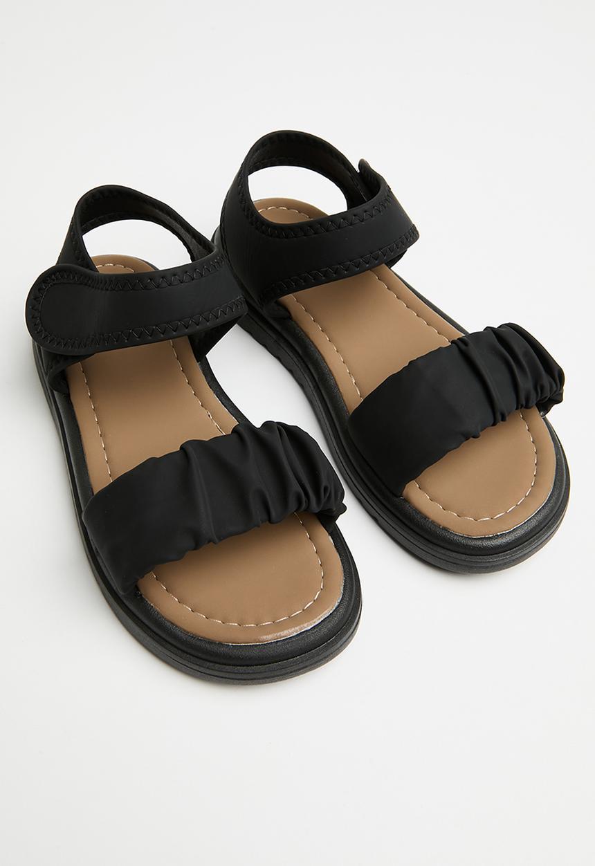 Pop Candy - Girls rouched sandals - black