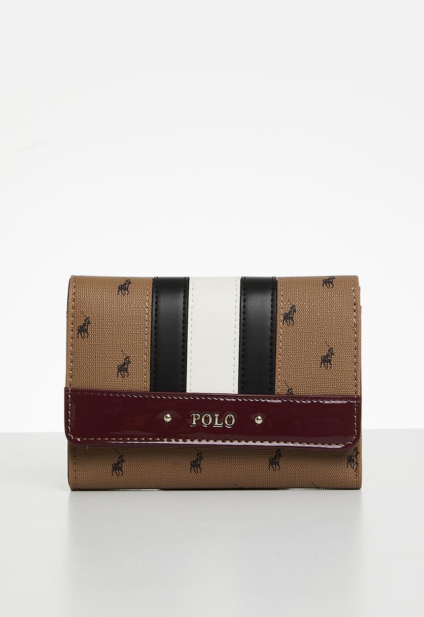 POLO - Compact purse - brown & burgundy