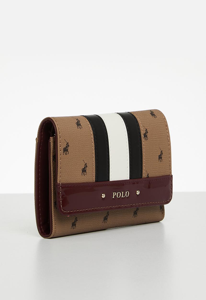 POLO - Compact purse - brown & burgundy