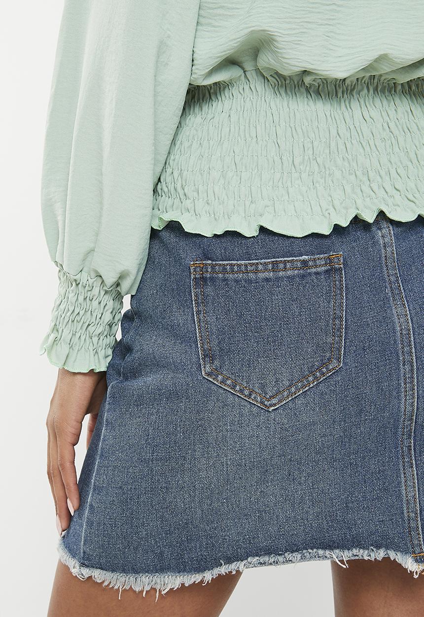 HAILYS - V-neck cross blouse - jade