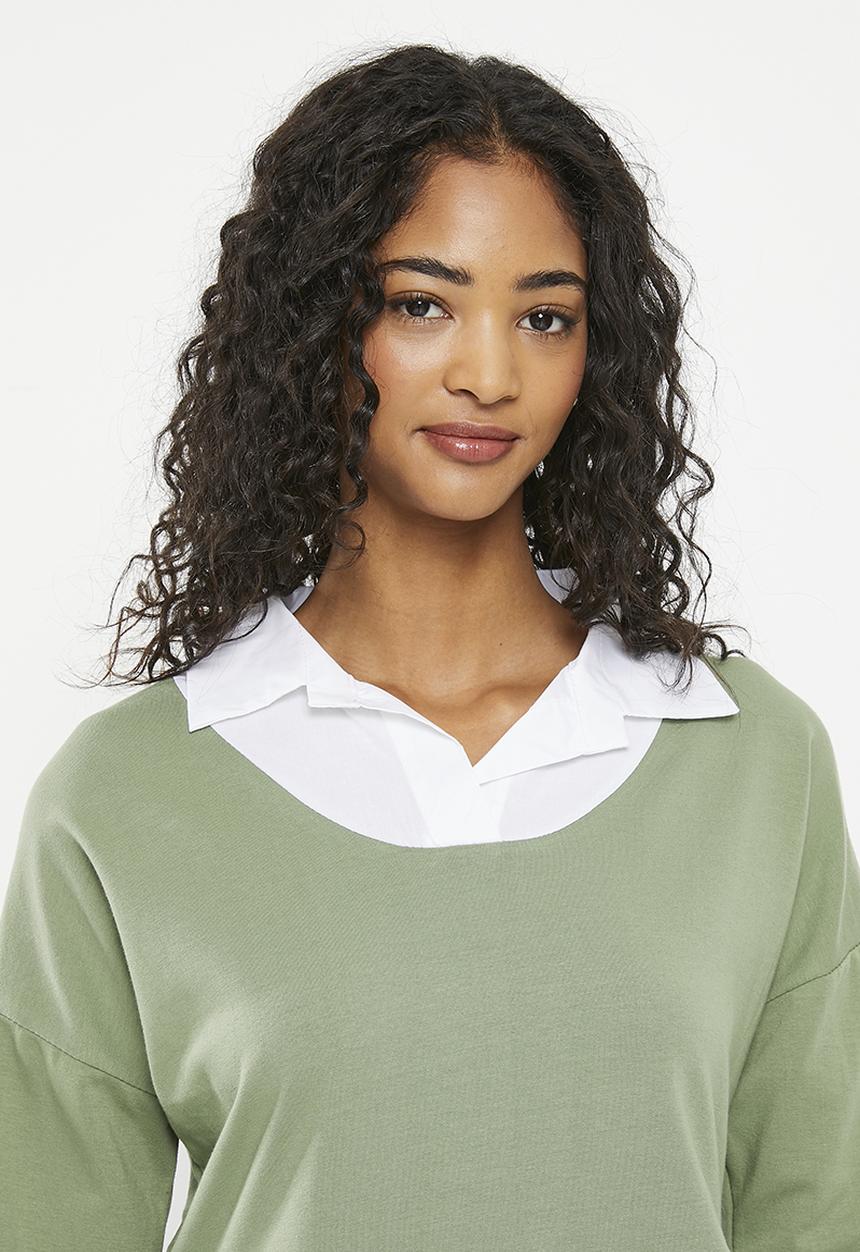 HAILYS - Collared multi blouse - basil