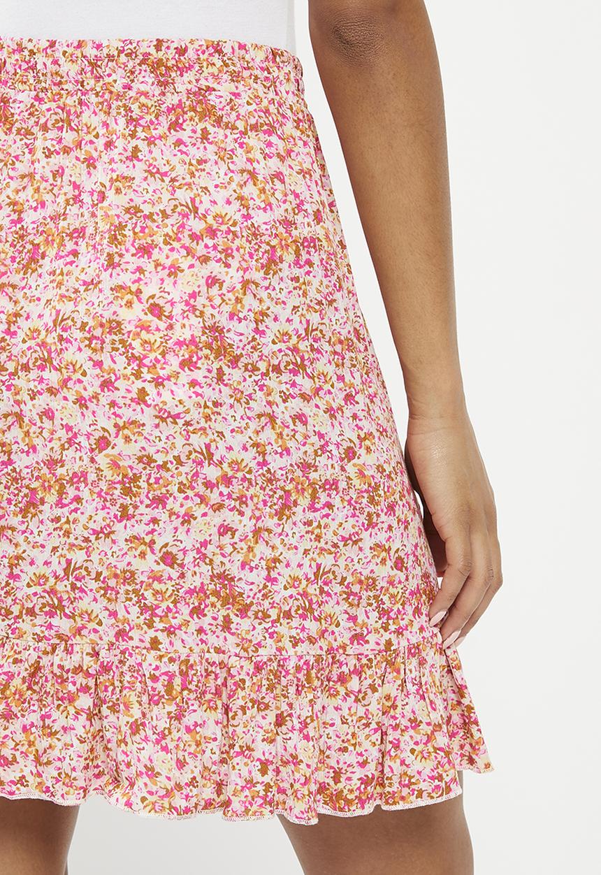HAILYS - Frill trim midi skirt - rose flower