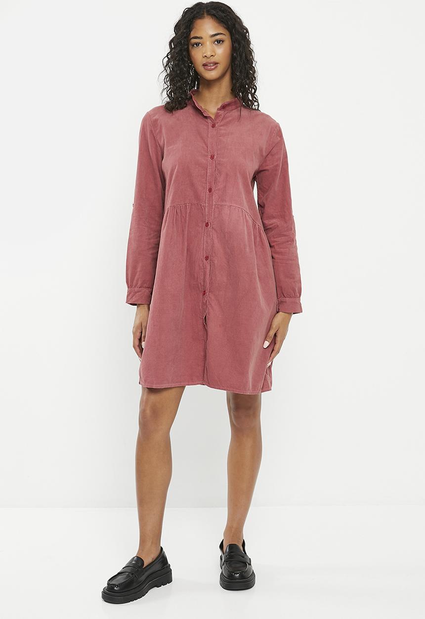 HAILYS - Mandarin collar 1/2 sleeve dress - faded blush