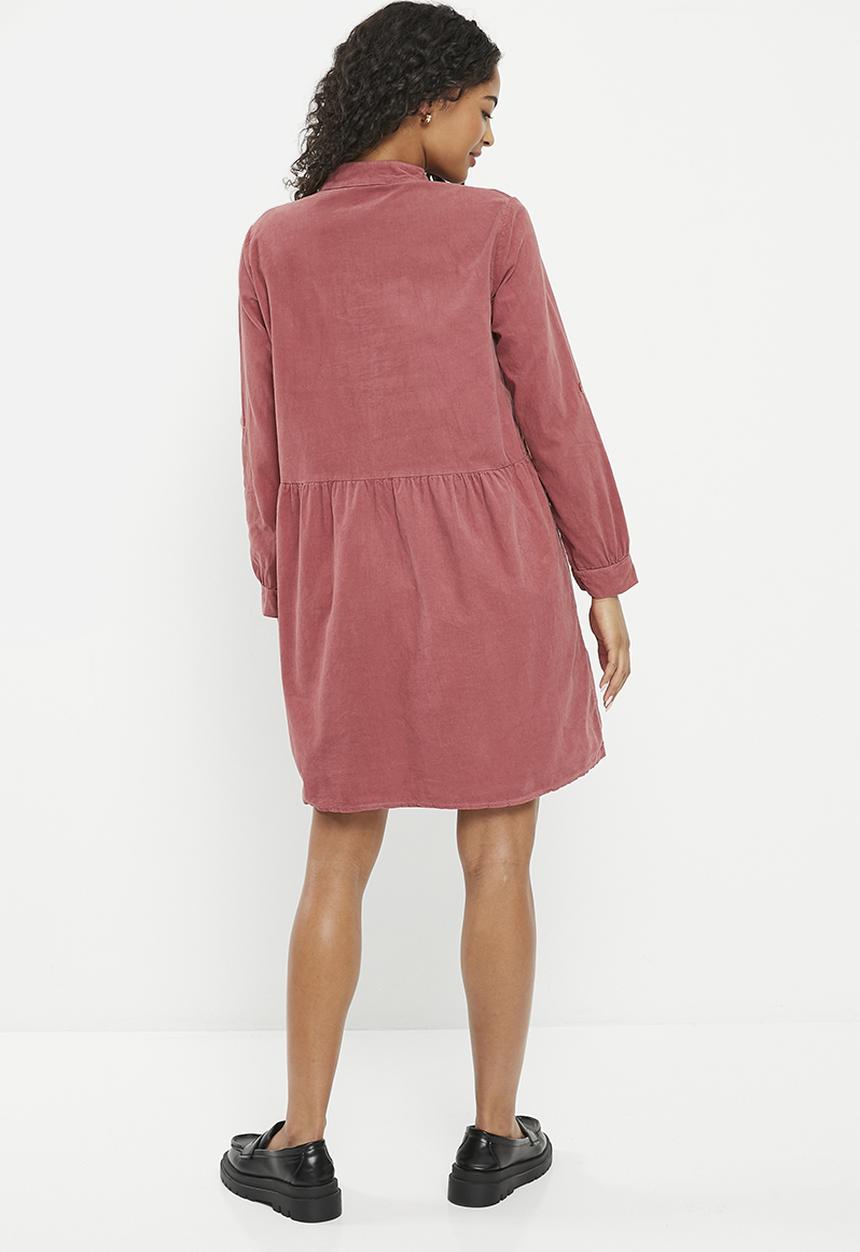 HAILYS - Mandarin collar 1/2 sleeve dress - faded blush