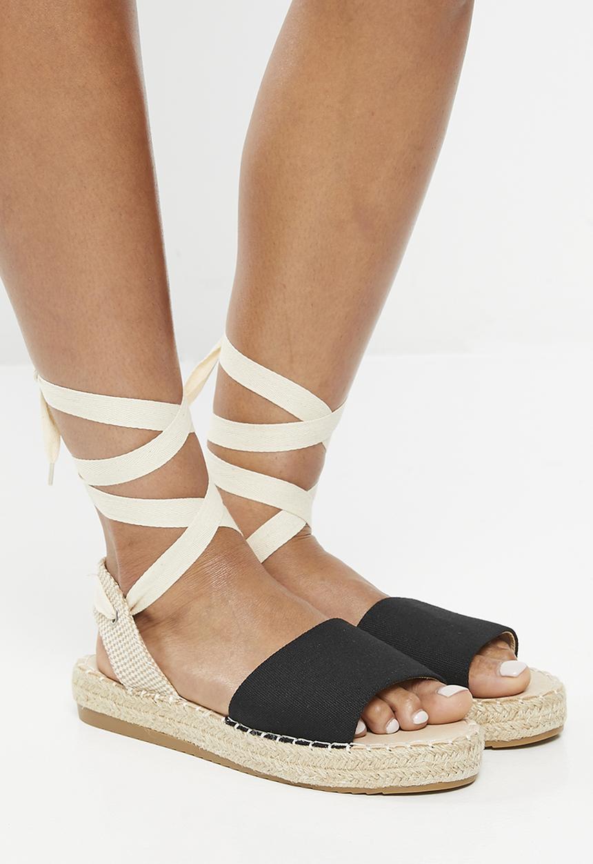 Madison® - Charlotte ankle tie espadrille - black