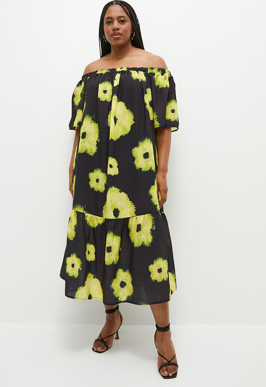 Superbalist - Texture midi dress - shibori floral