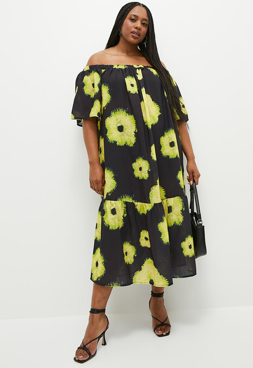 Superbalist - Texture midi dress - shibori floral