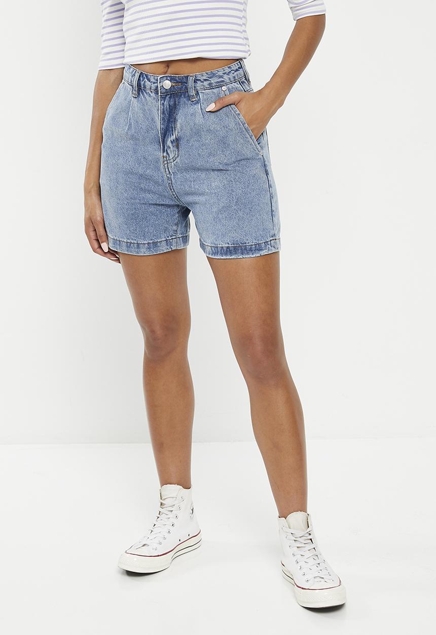 HAILYS - Denim bermuda shorts - mid blue