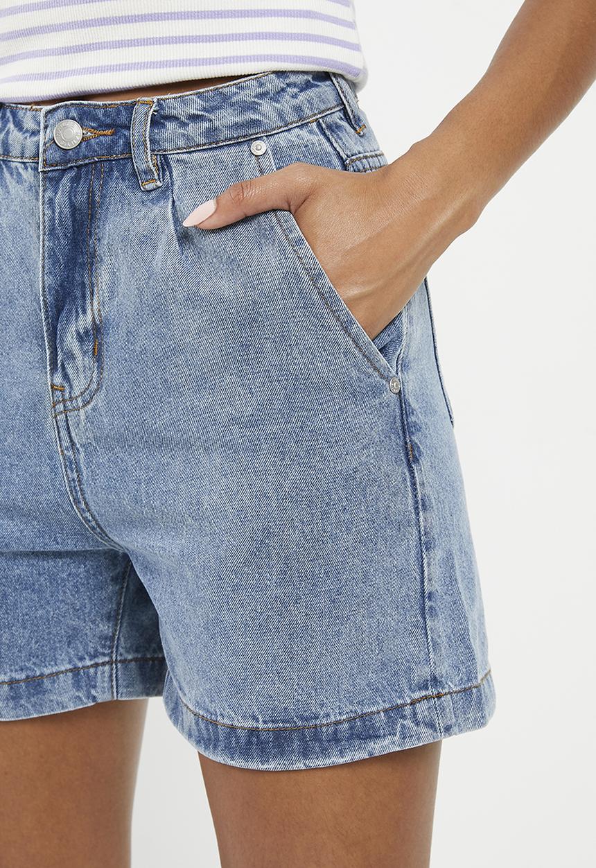 HAILYS - Denim bermuda shorts - mid blue