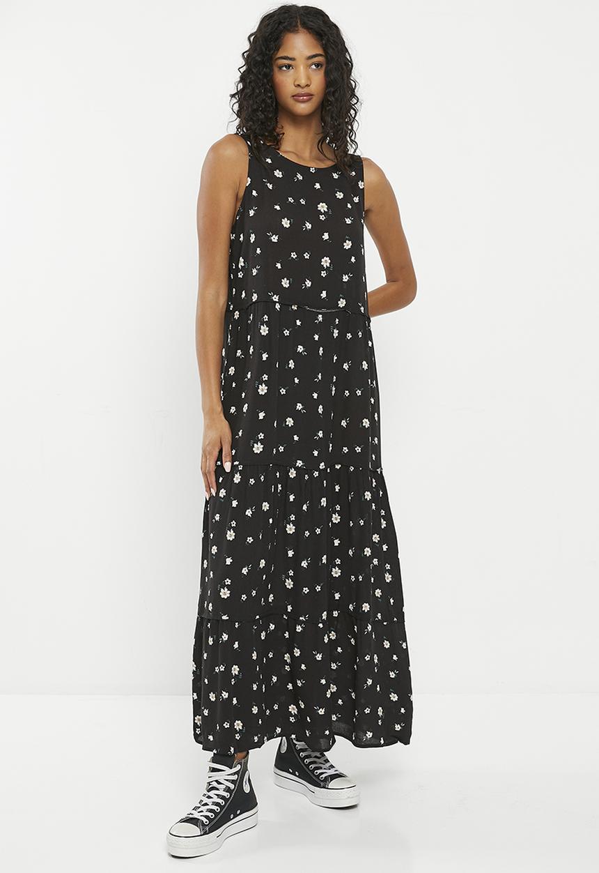 HAILYS - Print sleeveless maxi dress - black