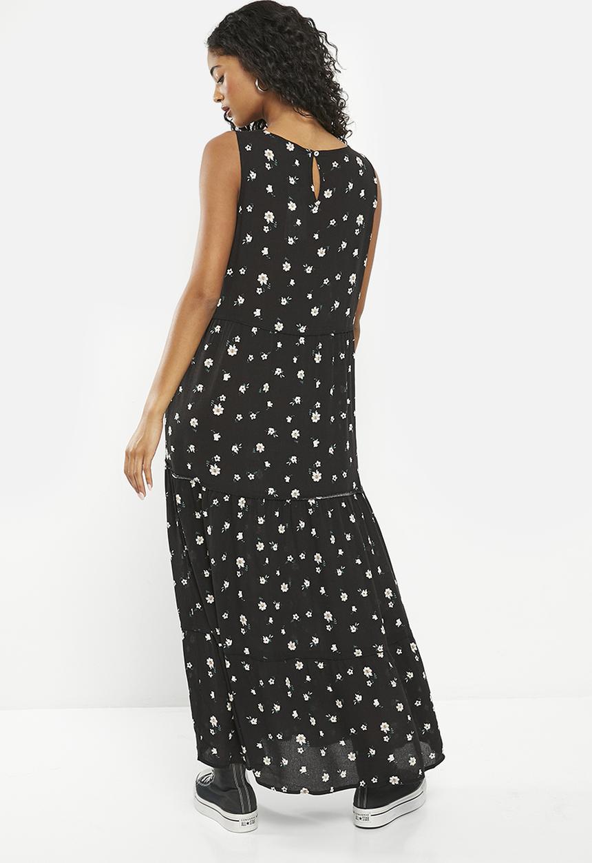 HAILYS - Print sleeveless maxi dress - black