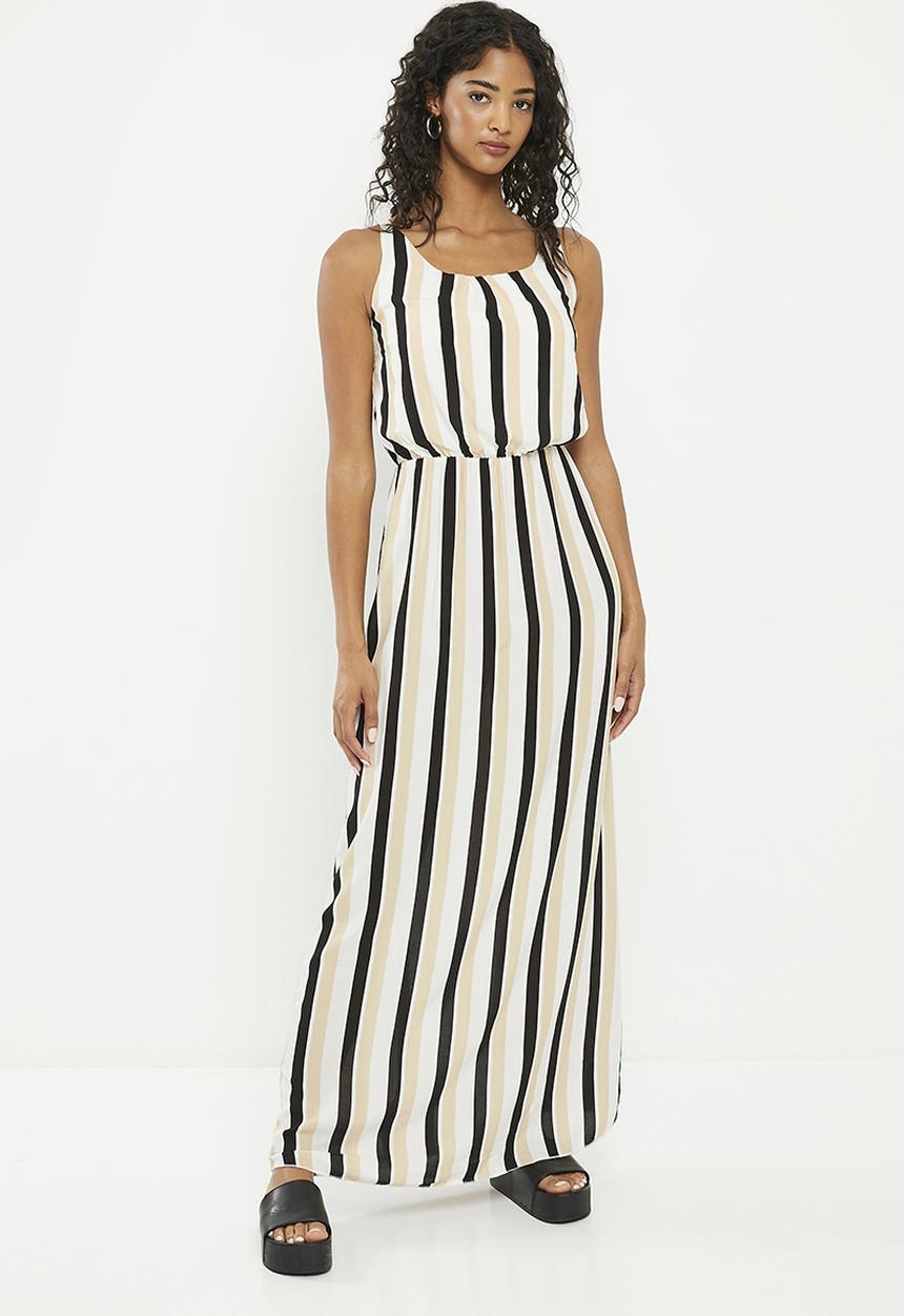 HAILYS - Sleeveless maxi dress - beige stripe