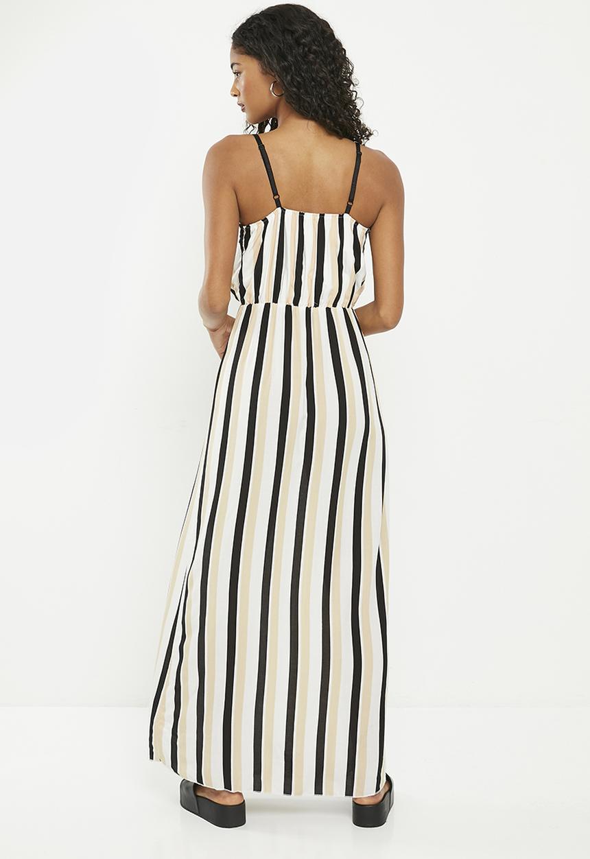 HAILYS - Sleeveless maxi dress - beige stripe
