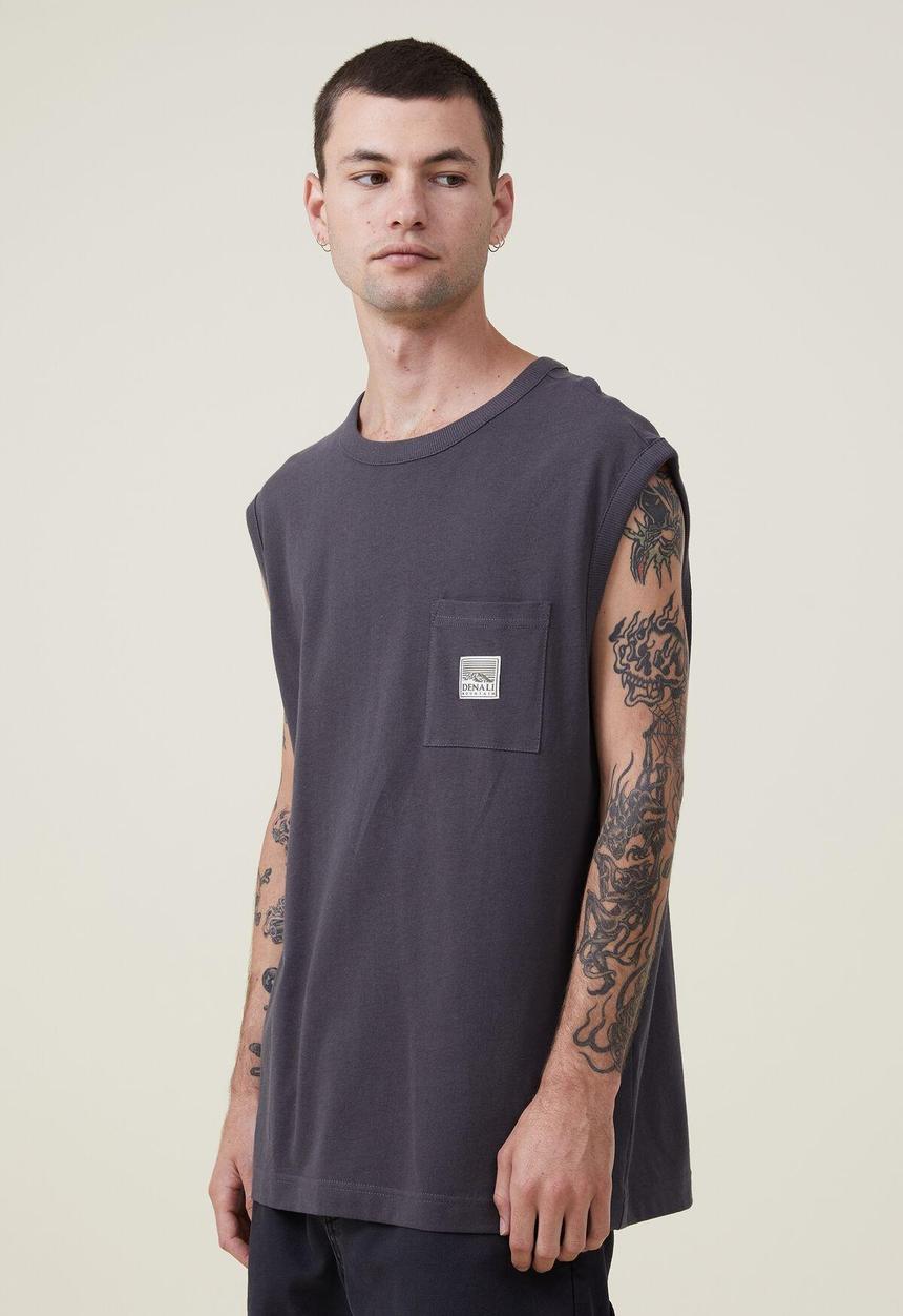 Cotton On - Western muscle - faded slate