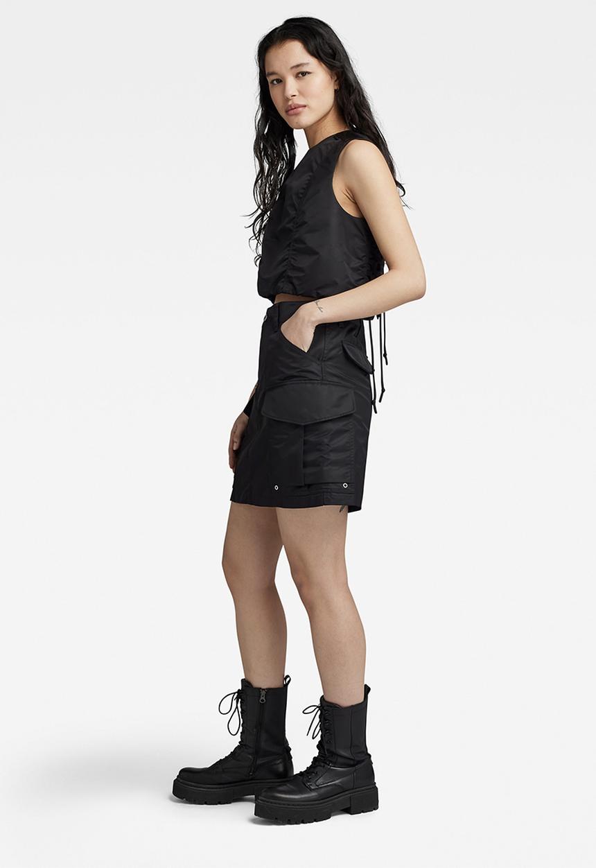G-STAR - MA-1 cropped top sleeveless women - dk black