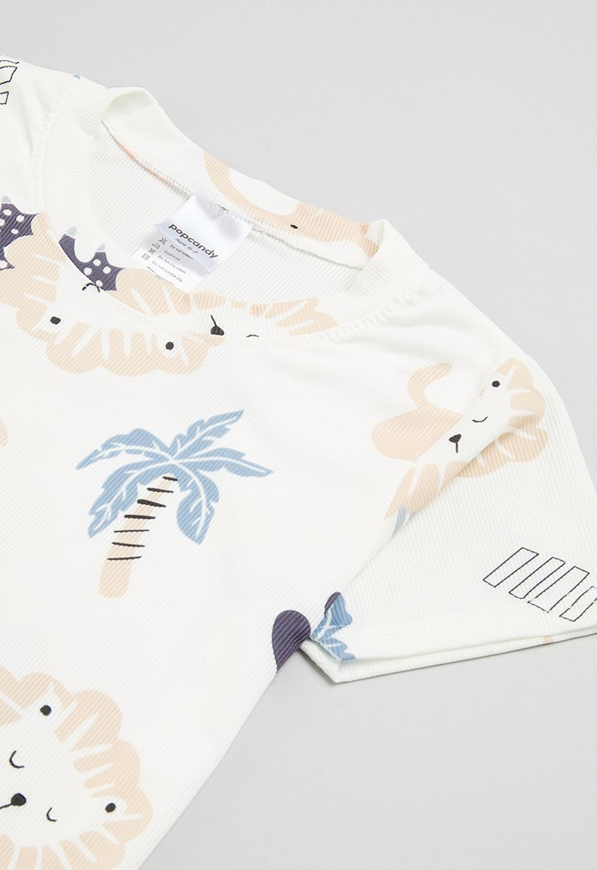 Pop Candy - Tee & short pj set - white