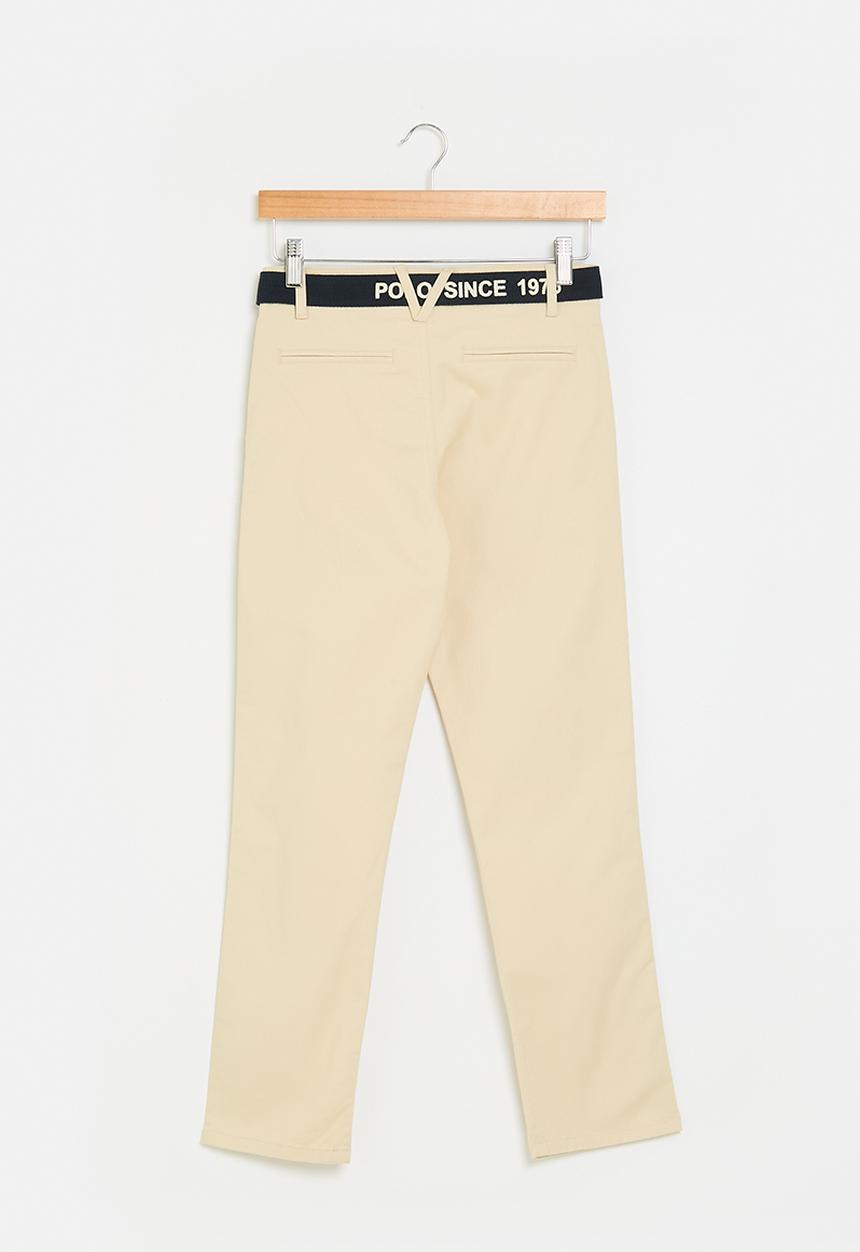 POLO - Boys adrian belted chino - stone