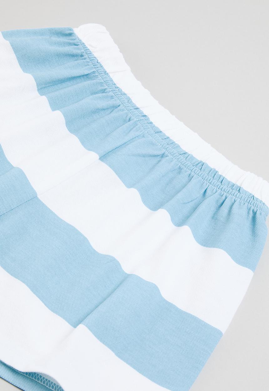 Pop Candy - Striped short and golf shirt set - blue & white