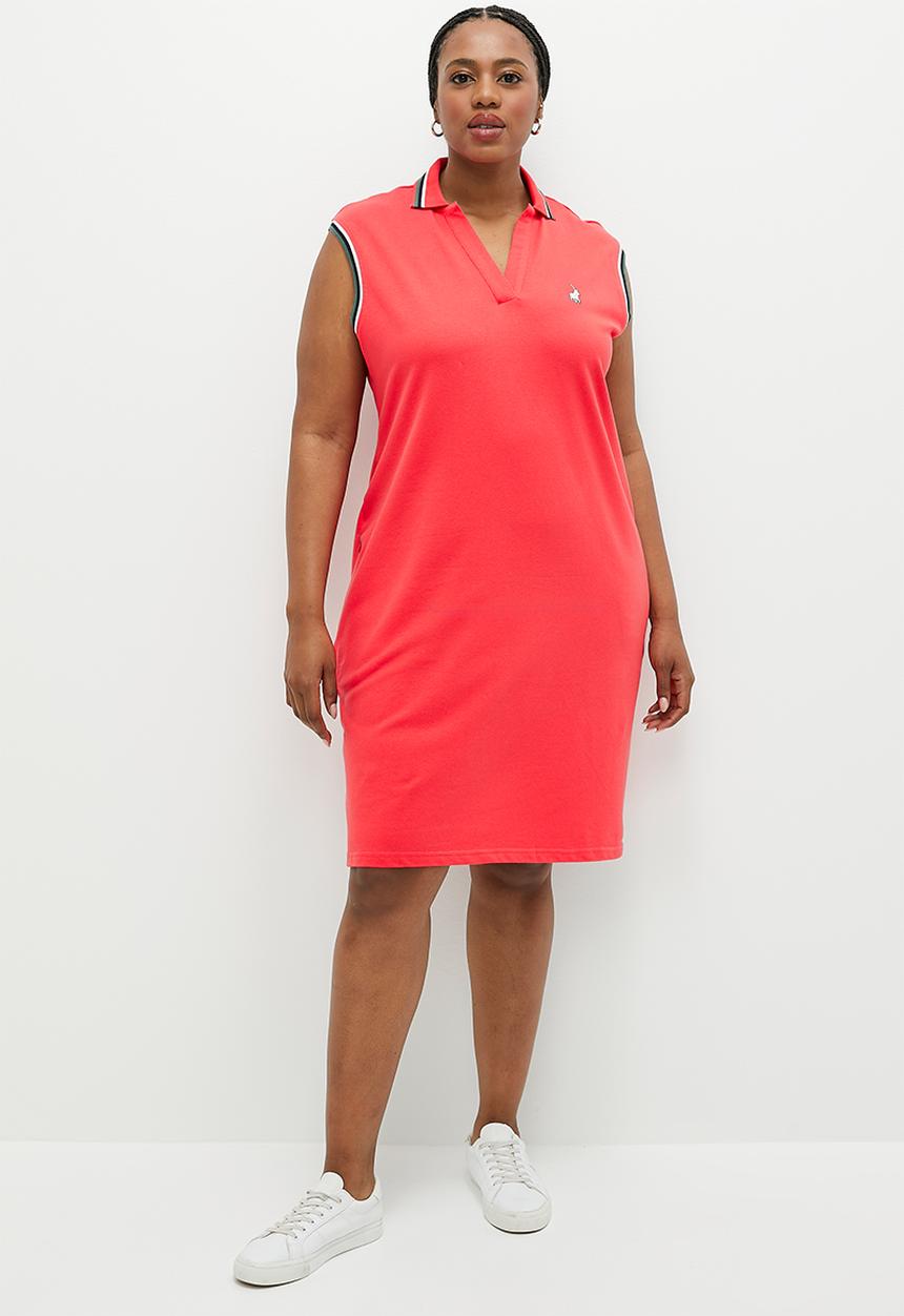 POLO - Plus kayla johnny collar sl golfer dress - sunset