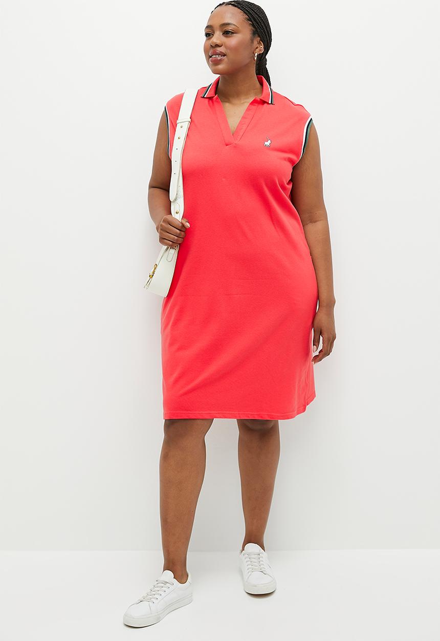 POLO - Plus kayla johnny collar sl golfer dress - sunset