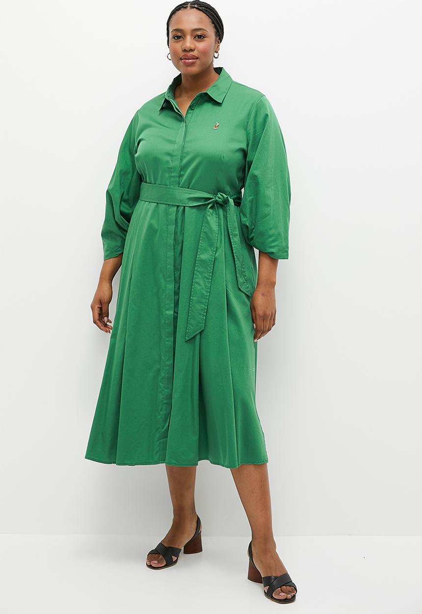POLO - Plus layla ms shirt dress - green