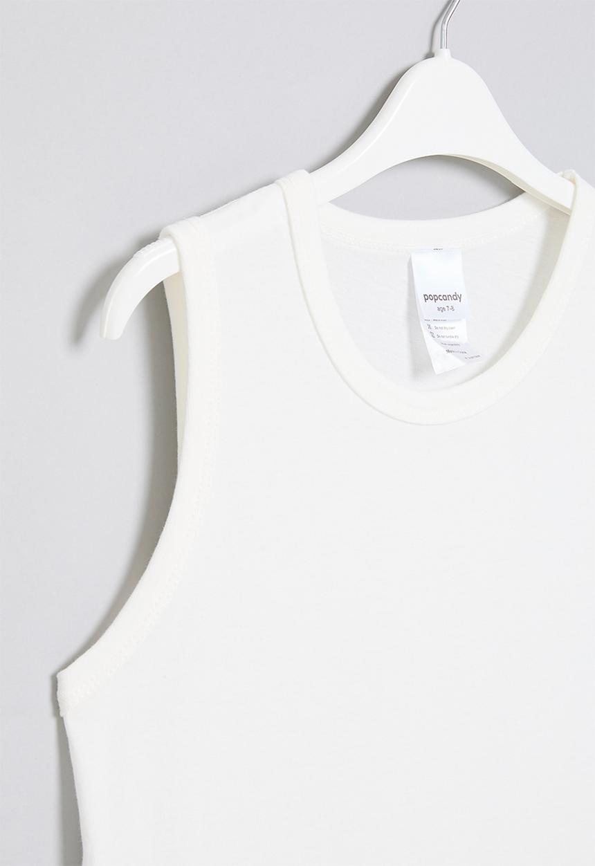 Pop Candy - Plain ribbed vest- white