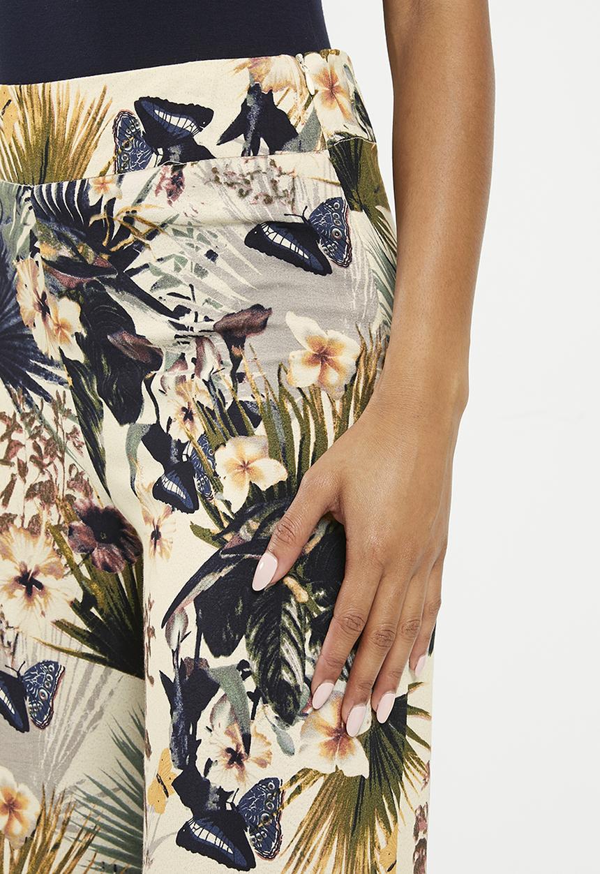 Zabaione - Print capri wide leg trousers - p tropical