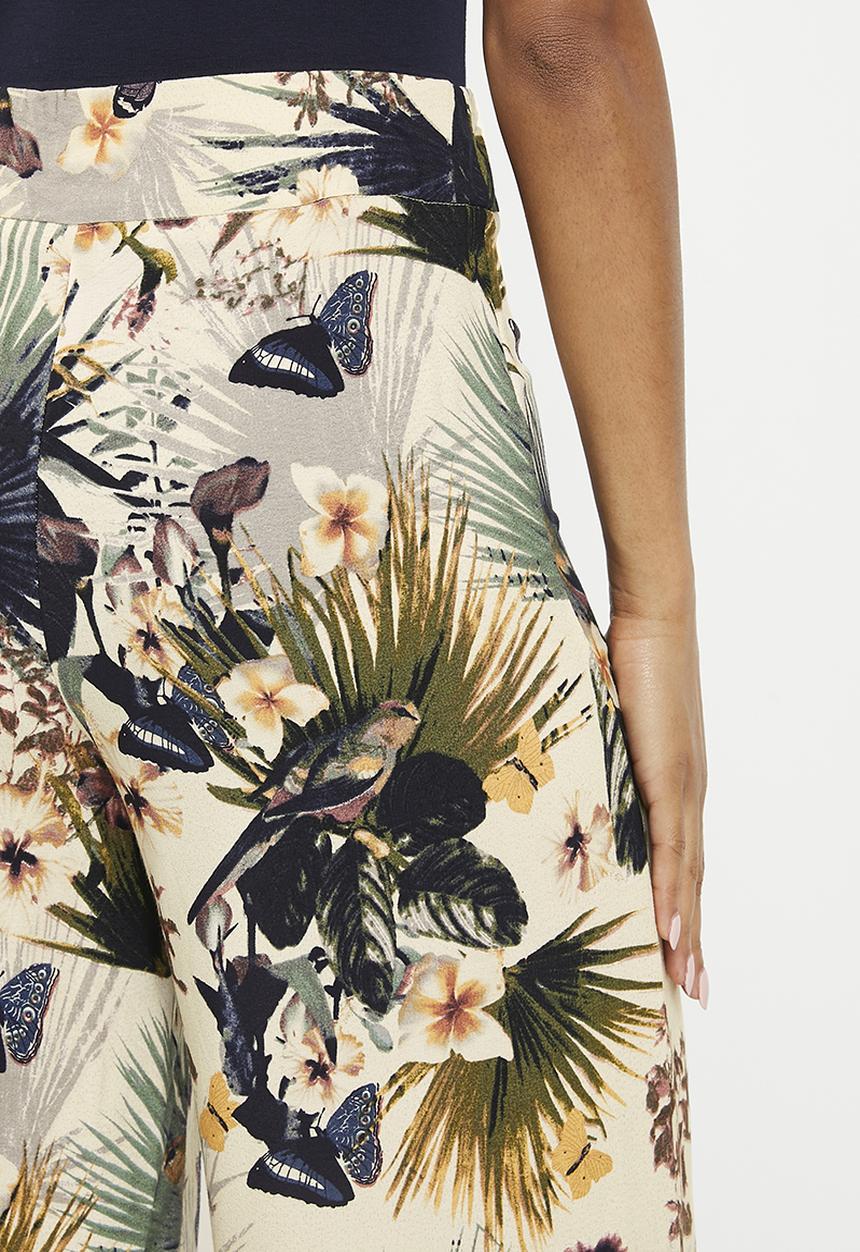 Zabaione - Print capri wide leg trousers - p tropical