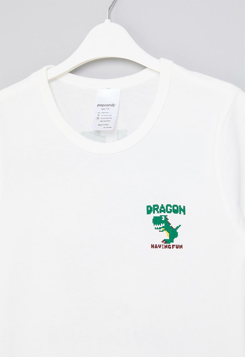 Pop Candy - Dino print tee - white