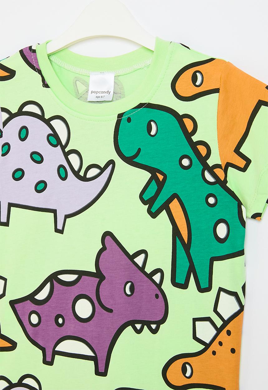Pop Candy - Dino print tee - green 
