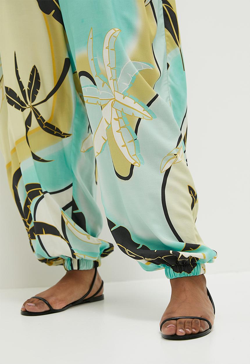 edit - Easy fit kaftan jumpsuit - palm & wave print