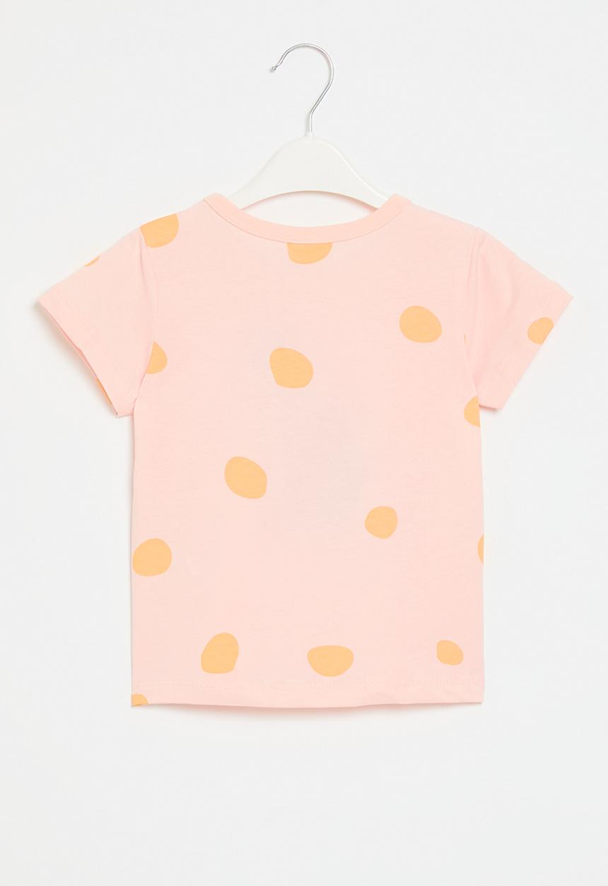 Pop Candy - Giraffe print tee - pink & orange