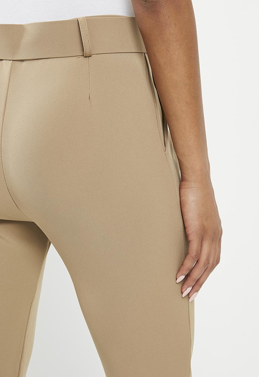 Zabaione - Belted skinny leg trousers - camel