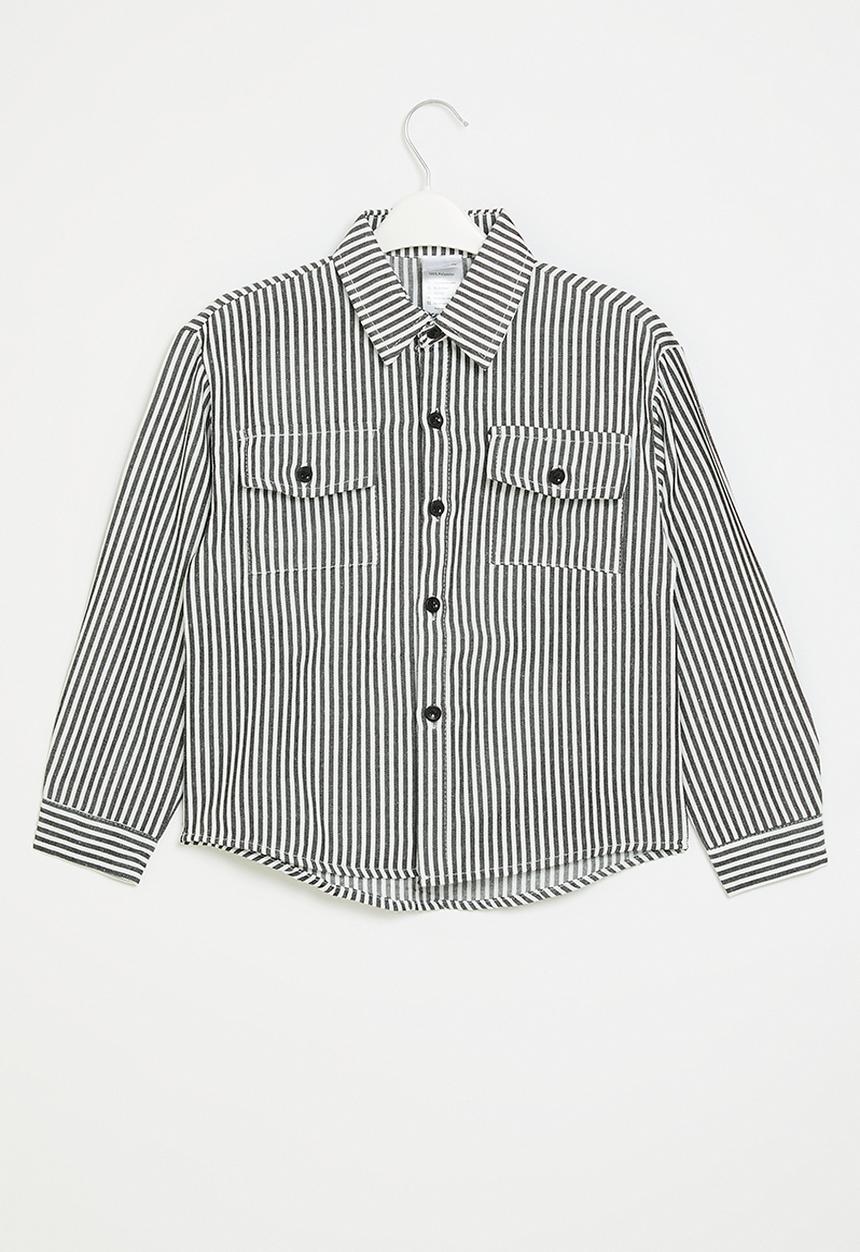 Pop Candy - Striped shirt - grey & white