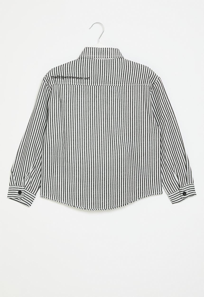 Pop Candy - Striped shirt - grey & white