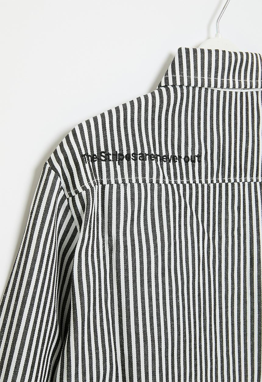 Pop Candy - Striped shirt - grey & white