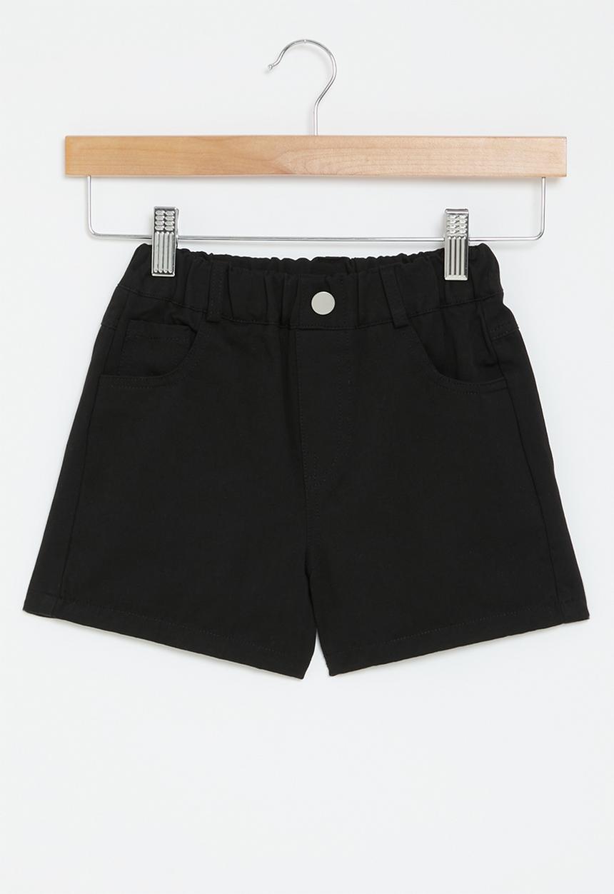 Pop Candy - One button shorts - black