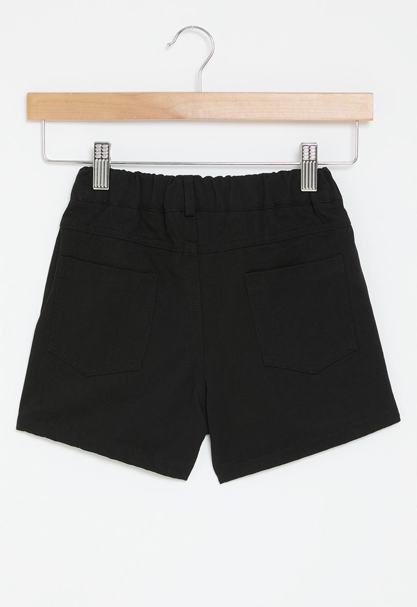 Pop Candy - One button shorts - black