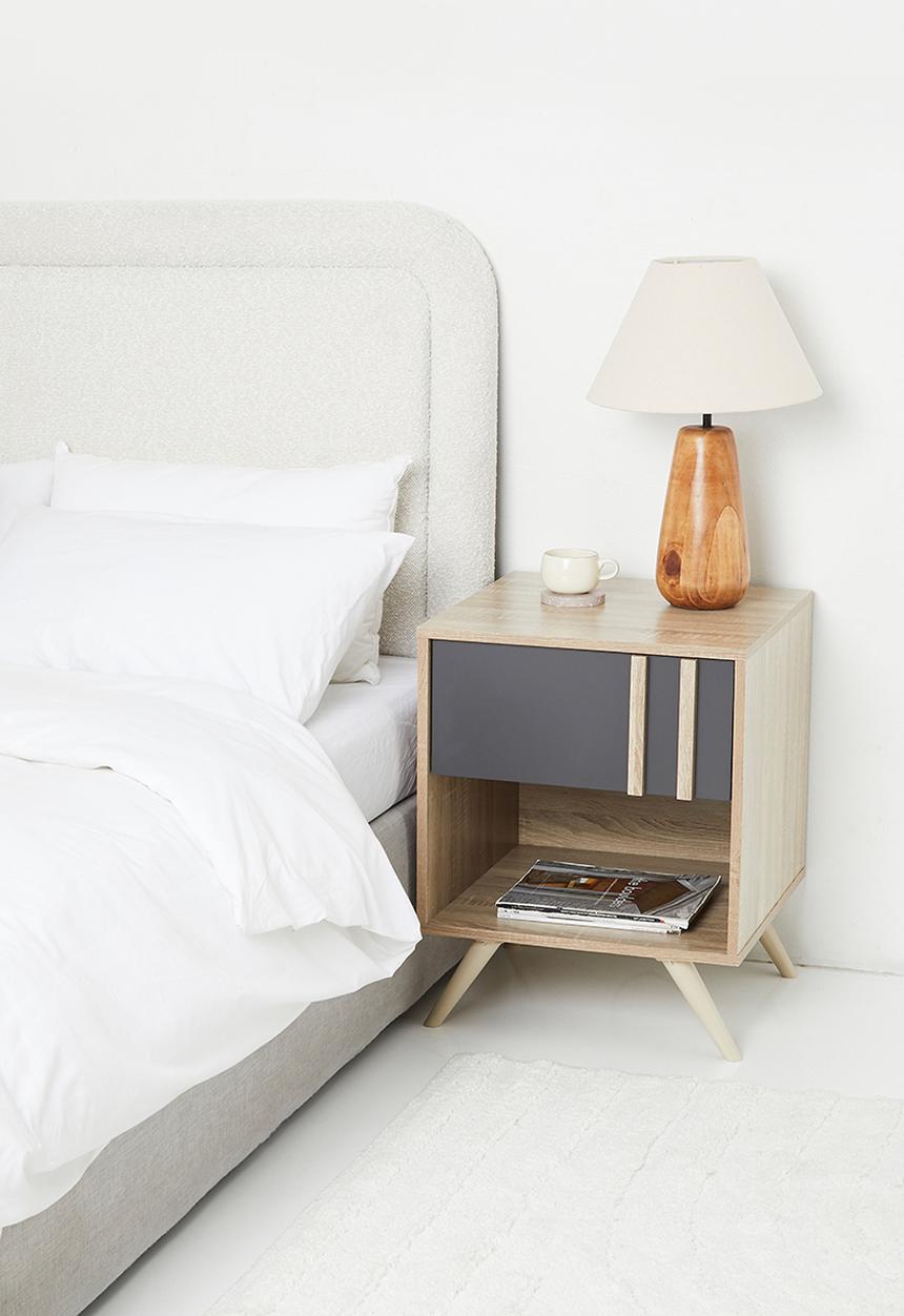 Sixth Floor - Cara bedside table - grey