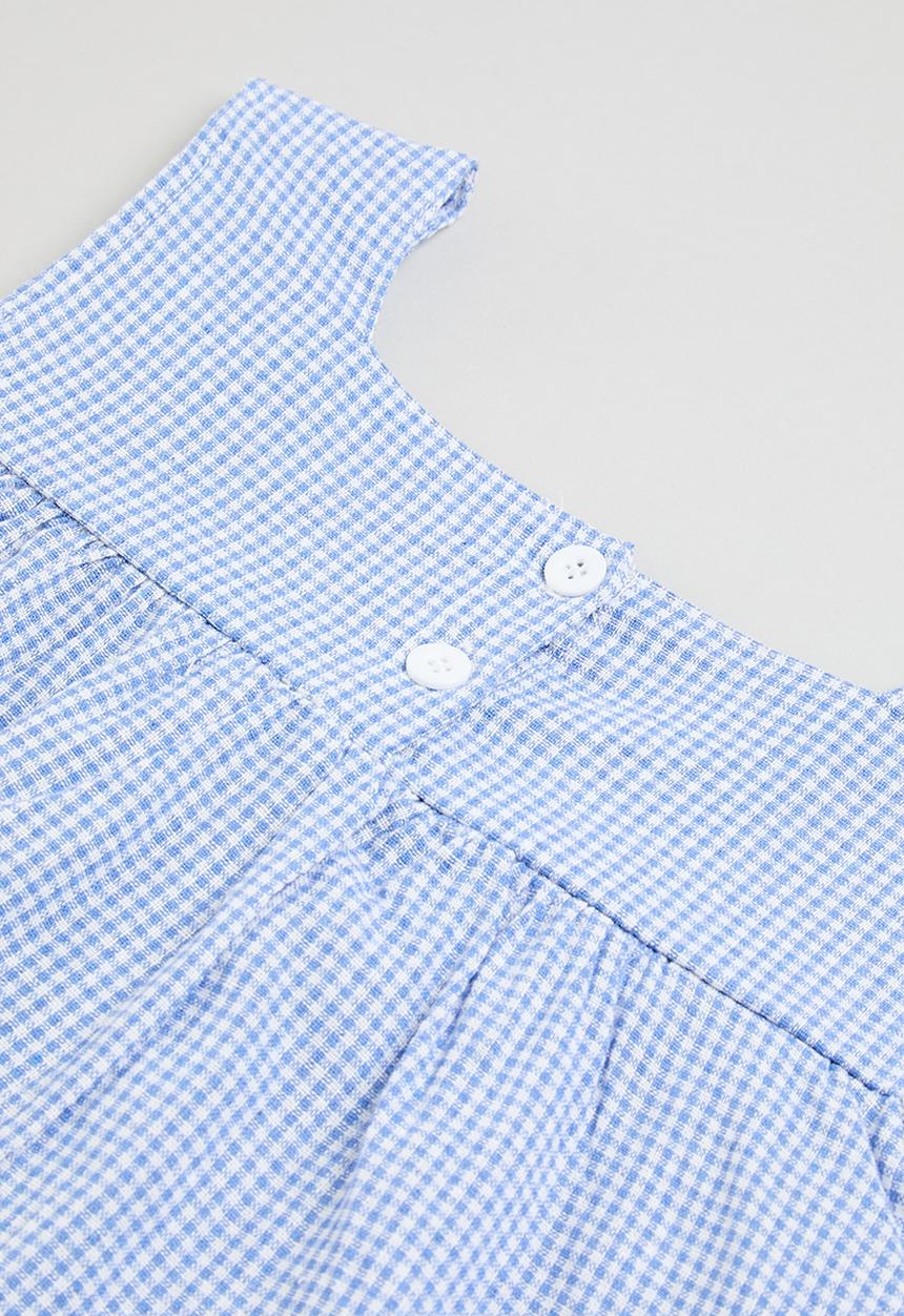 Pop Candy - Plaid cami and short set - blue & white