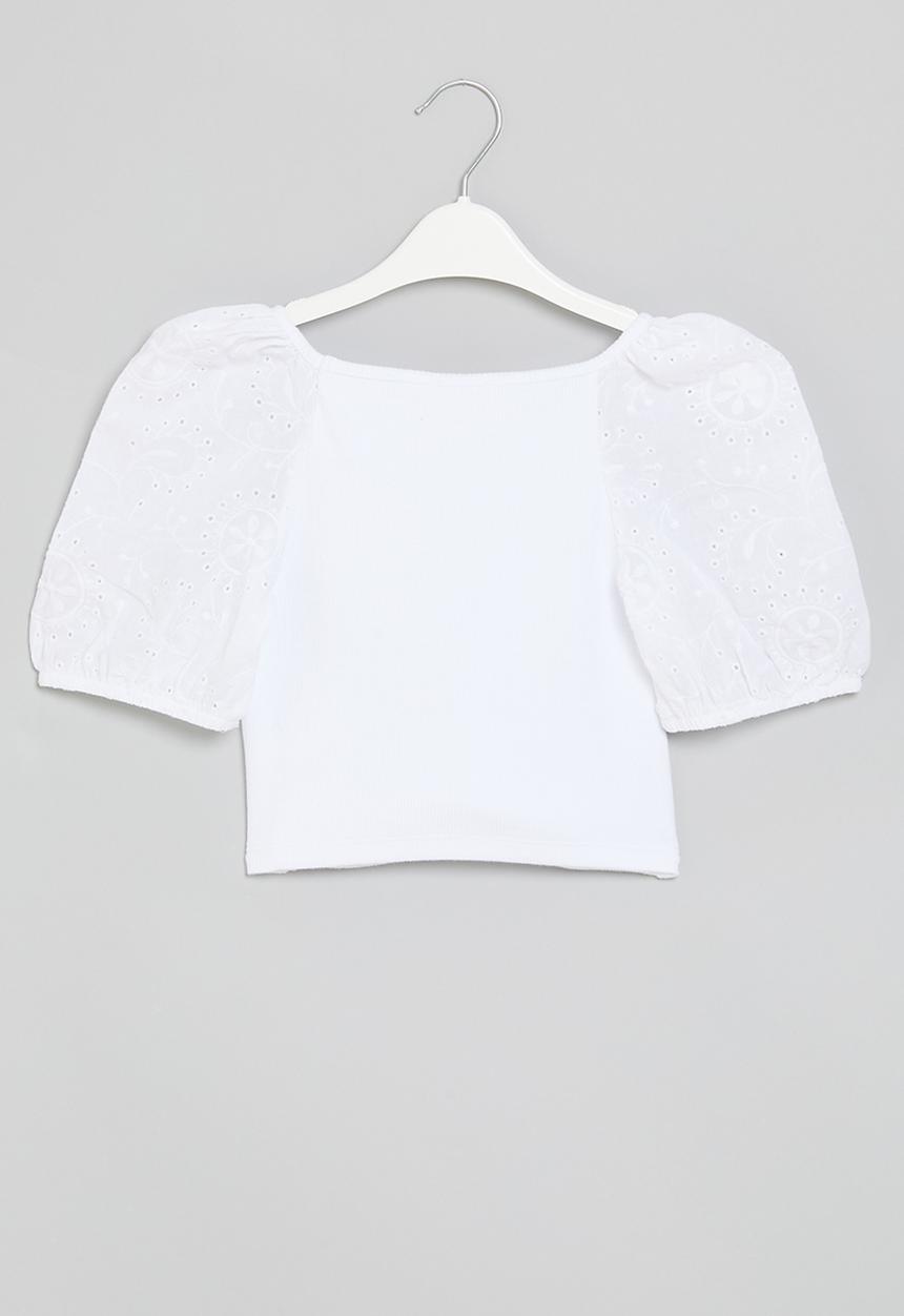 Superbalist - Puff sleeved top - white