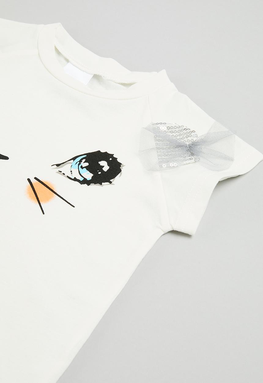 Pop Candy - Tee & tulle skirt set- grey and white