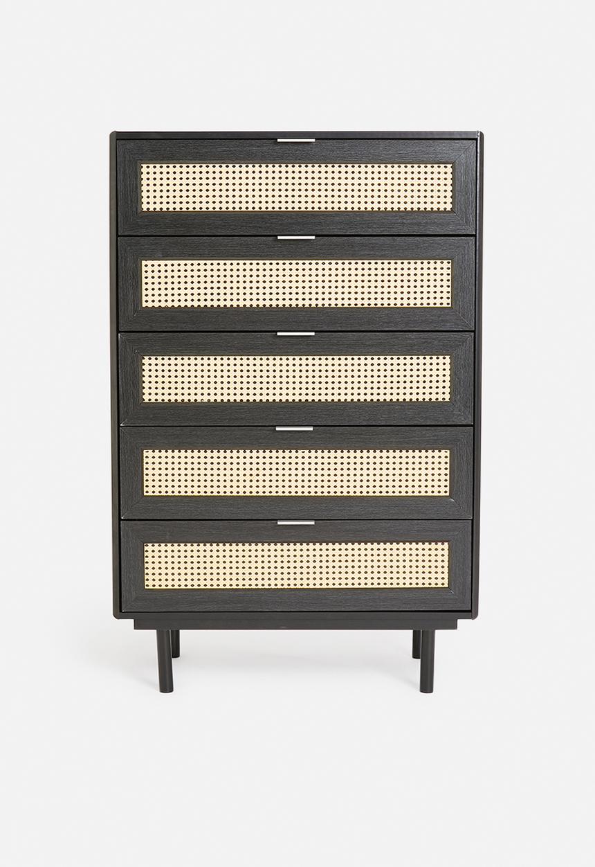 Sixth Floor - Jameson 5 drawers - black