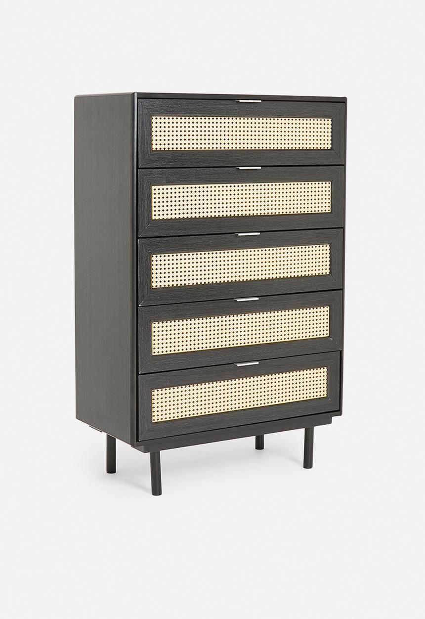 Sixth Floor - Jameson 5 drawers - black